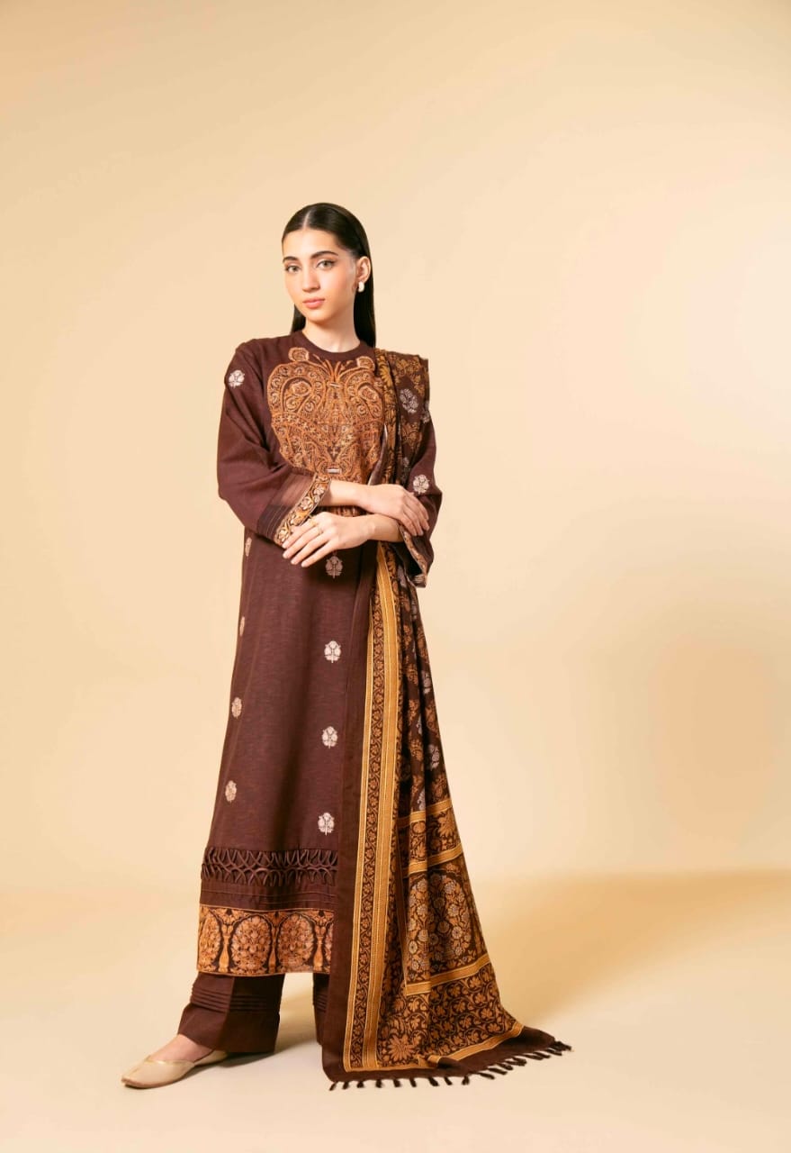 3PC KARANDI EMBROIDERED UNSTITCHED SUIT