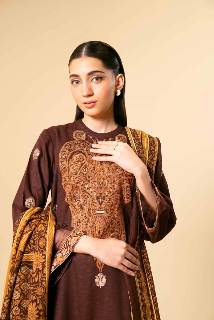 3PC KARANDI EMBROIDERED UNSTITCHED SUIT