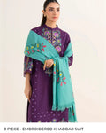 3PC EMBROIDERED KHADDAR SUIT