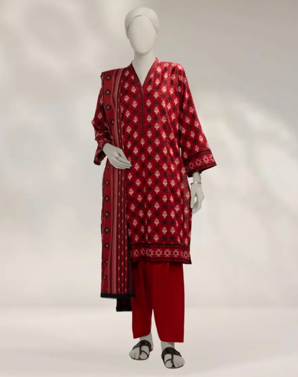 MULTI COLOUR CAMBRIC PRINTED UNSTITCHED 3PC