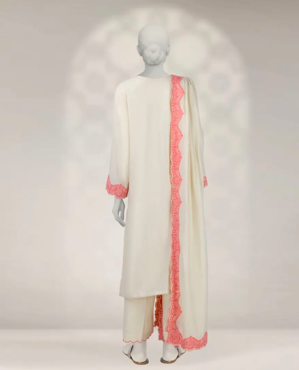 OFF WHITE KARANDI EMBROIDERED UNSTITCHED 3PC